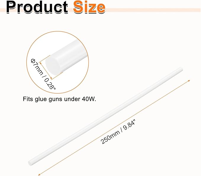 HARFINGTON 10pcs Hot Glue Sticks 0.28" Dia x 9.84" Long EVA Mini Hot Melt - Image 2