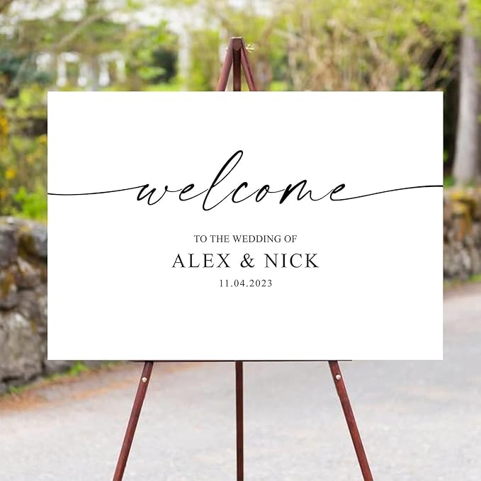 Script Calligraphy Wedding Welcome Signs, Welcome Sign Wedding, Customized - Image 2