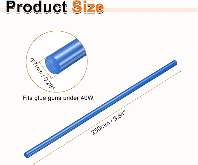 HARFINGTON 10pcs Hot Glue Sticks 0.28" Dia x 9.84" Long EVA Mini Hot Melt - Image 2