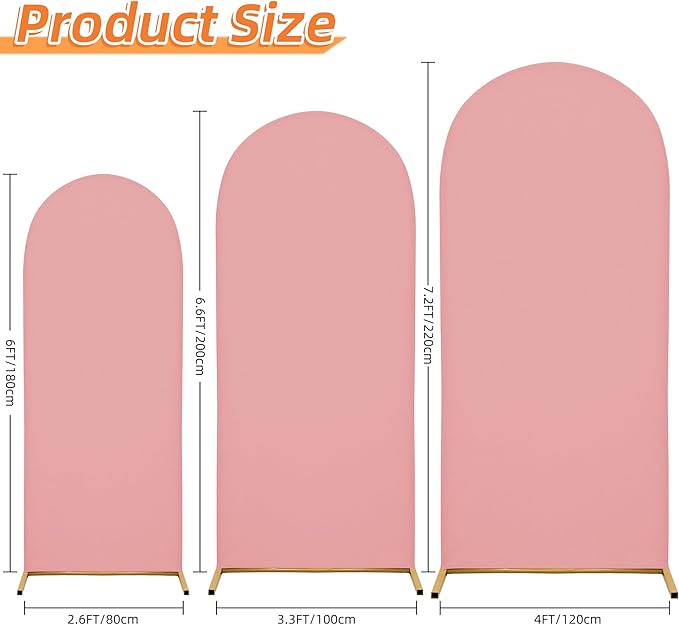 Wedding Arch Cover Spandex Arch Backdrop Cover Set of 3 Arch Stand Cover Arch - Image 2