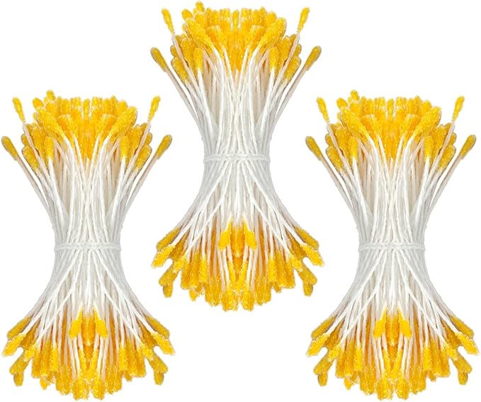 HAHIYO 700Pcs 2mm Yellow Double-Head Flower Stamen by HAHIYO