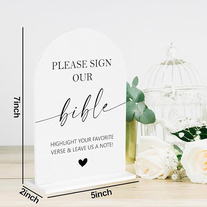 2Pcs Sign Our Bible Wedding Sign Cards and Gifts Signs - Image 2
