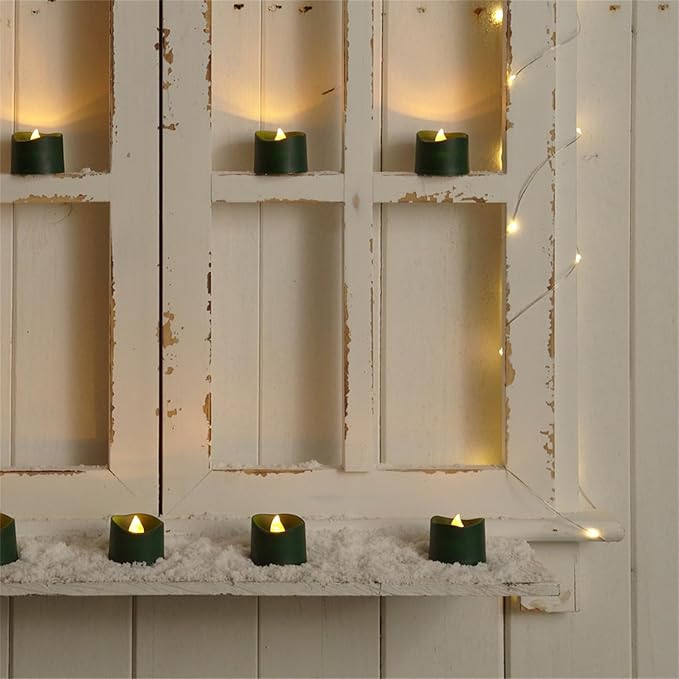 Homemory Green Tea Lights Candles Battery Operated, 200+Hour Flameless - Image 6