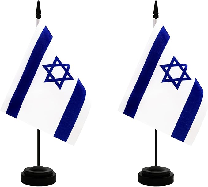 2 Pack Israel Desk Flag, Israeli Table Office Flag by Unknown
