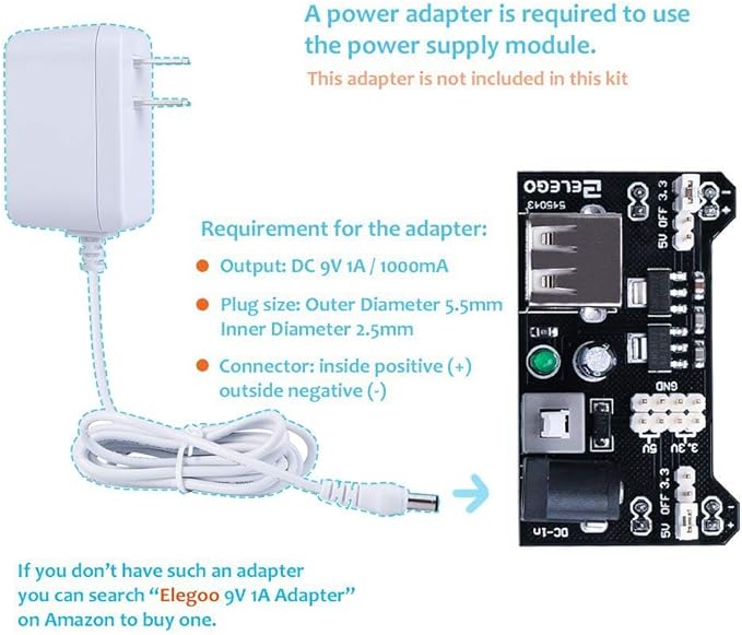 ELEGOO Upgraded Electronics Fun Kit w/Power Supply Module, Jumper Wire - Image 3