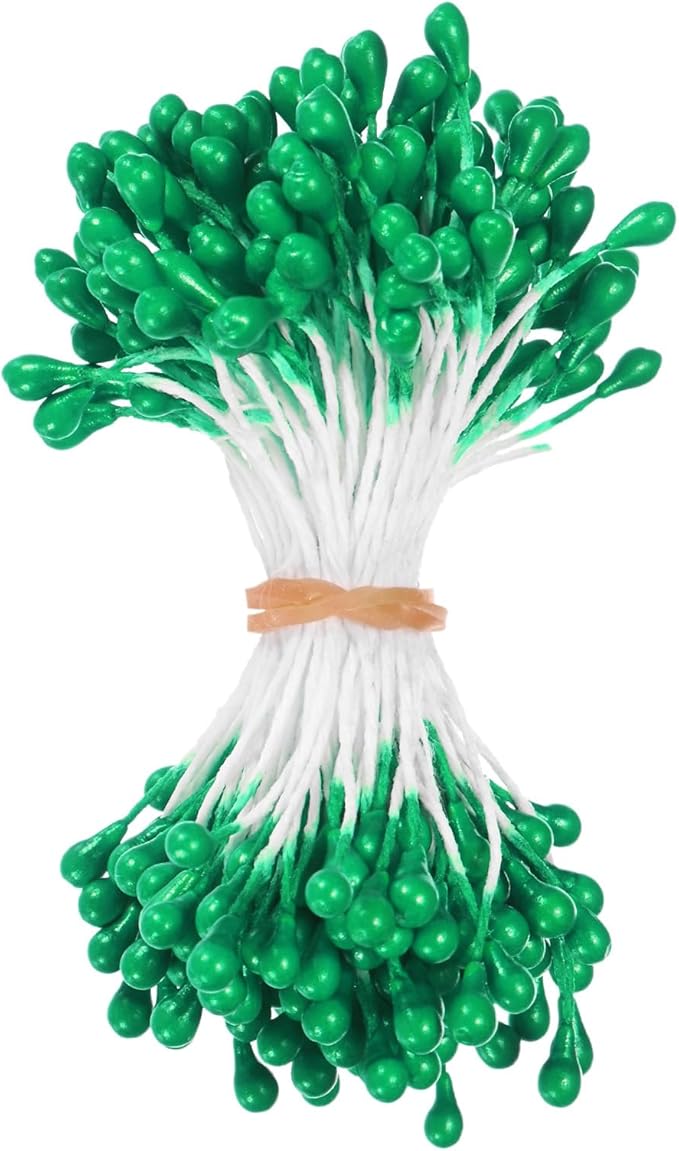 150-Pack Flower Stamens for Crafts, 5mm Double Heads Artificial Pearl Floral by MMETERXITY
