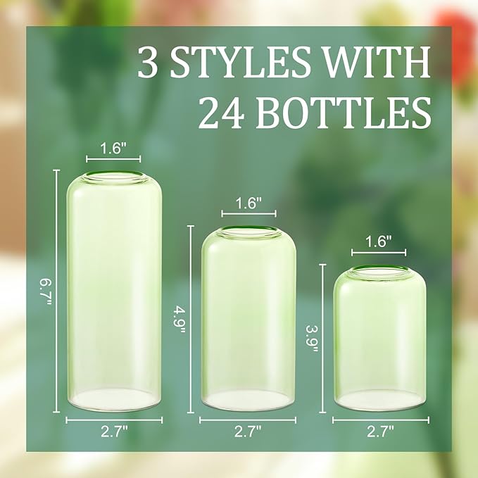24Pcs Bud Vases Set, Glass Flower Vase - Image 2