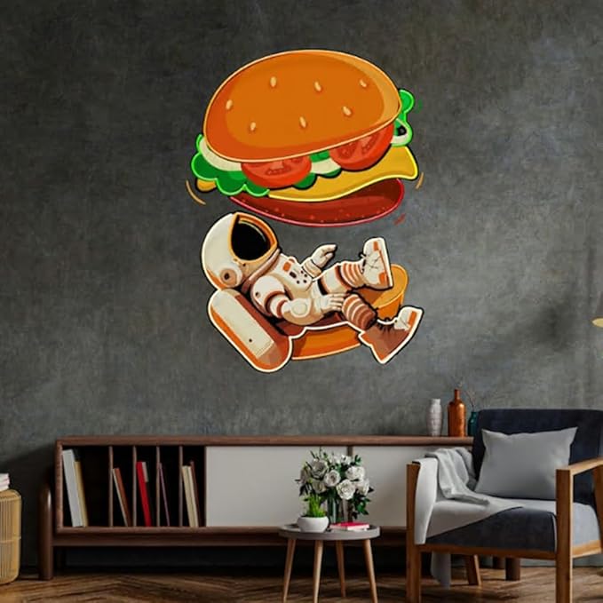 Astronaut Burger Neon Sign, Coffee Shop Decor, Business sign led light - Image 5