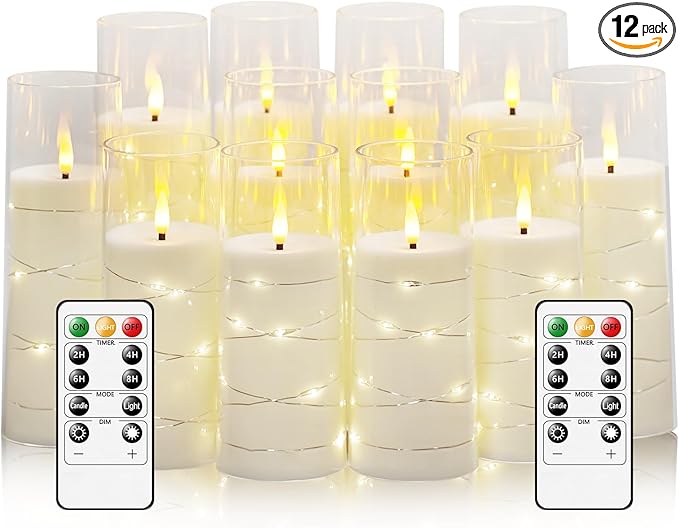 Flameless Candles with Embedded Star String by sasigeiaa