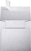 LUXPaper Square Invitation Envelopes | Peel & Press | 4" x 4" | Silver Metallic by LUXPaper