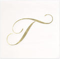 Gift Boutique 100 Gold Monogram Cocktail Napkins Letter T Disposable Paper Pack by GiftBoutique