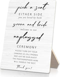 Unplugged Ceremony Sign for Wedding, Wooden Wedding Sign Stand 5x7inch by Unknown