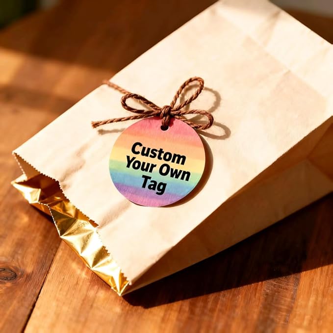 54-108 Pack Custom Hang Tag Personalized Name Paper Tags Customize Any Logo - Image 8