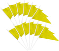 12 Pack Yellow Pennant Flags Small Mini Hand Held Solid Color Pennant On Sticks by tibijoy