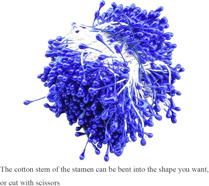 HAHIYO 700Pcs 3mm Royal Blue Pearl Double Head Flower Stamen Pistil - Image 5
