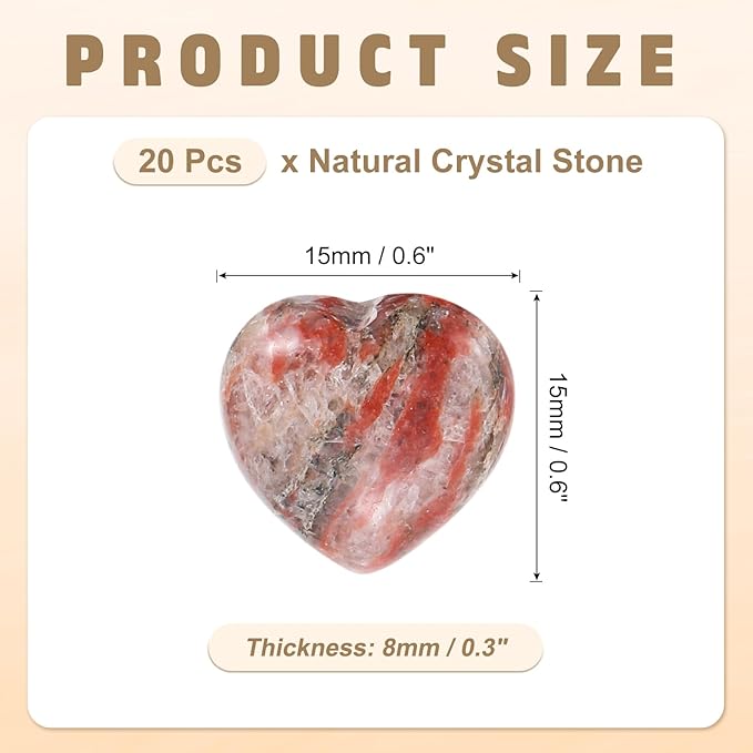 PATIKIL 20 Pcs Natural Heart Shaped Crystal Stone, 0.6 Inch Mini Polished Love - Image 2