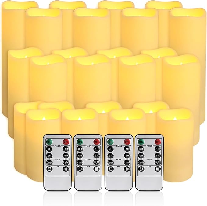 Set of 24 Waterproof Outdoor Flameless Candles, Realistic LED Candles - Image 3