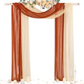 Socomi Wedding Arch Draping Fabric 29" x 20Ft 2 Panels Champagne and Terracotta by Socomi