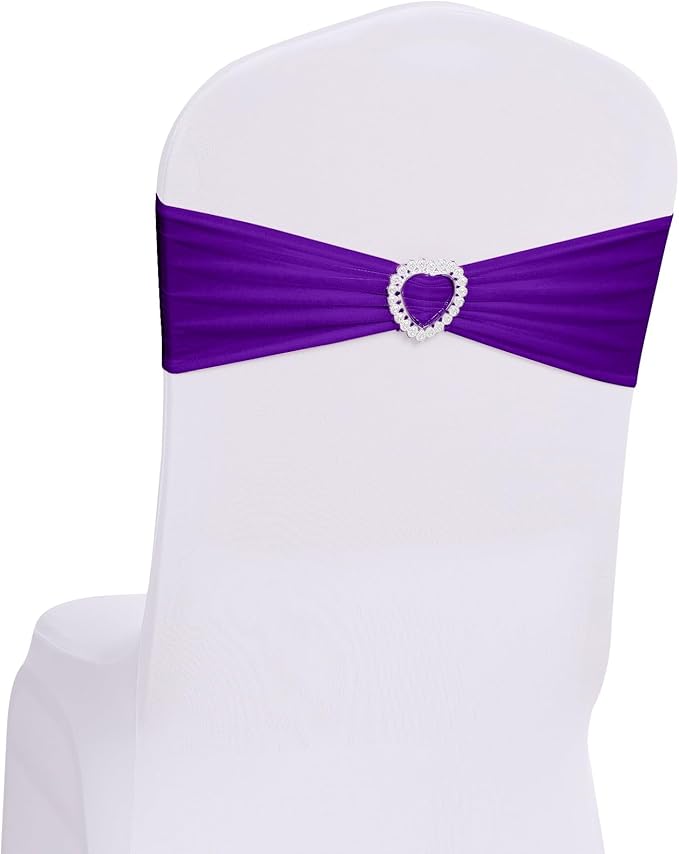 Howhic Pack of 30 Spandex Chair Sashes Bows Stretch Chair Cover Band by Howhic