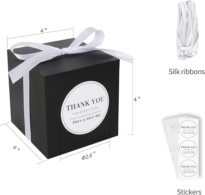 COTOPHER Small Gift Boxes 100 Pack 4x4x4 inches Black Gift Boxes - Image 4