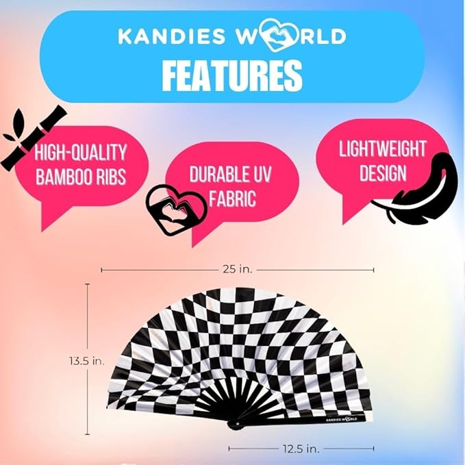 Kandies World Custom Festival Folding Hand Fan - Image 2