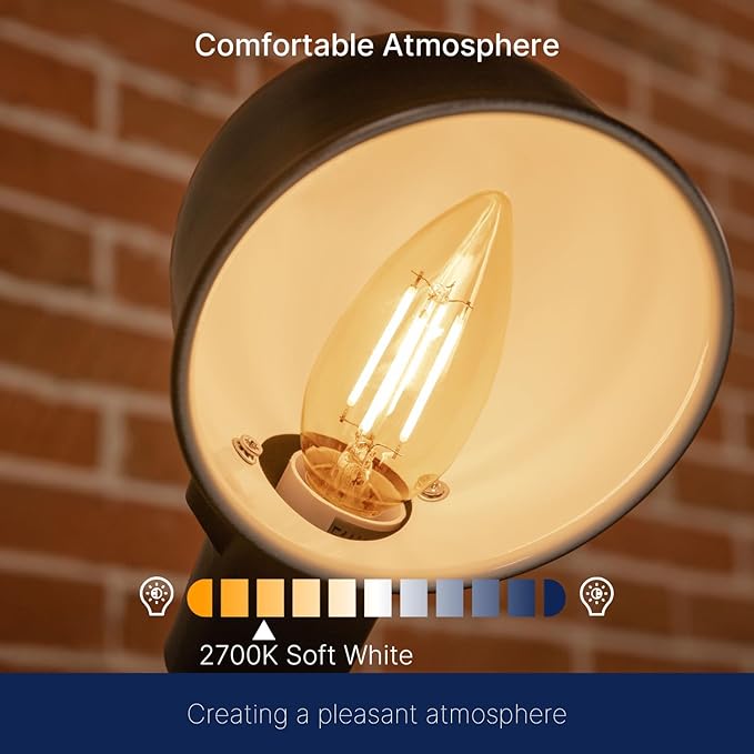 FLSNT B11 E26 Base LED Candelabra Light Bulbs 60W Equivalent, LED Candle Light - Image 6
