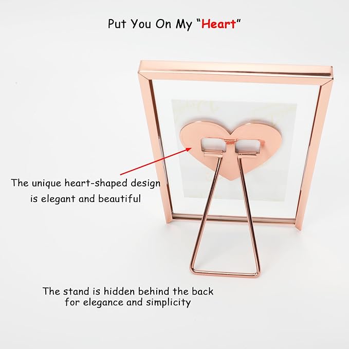 Rose Gold Floating Frame with Romantic Heart, - Image 3