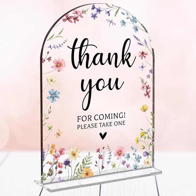Wedding Sign Decor, Thank You For Coming Sign, 5x7 Inch Arch Acrylic, Wedding by Unknown