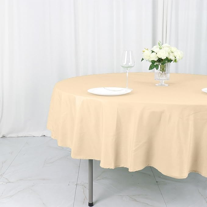 Efavormart Round Tablecloth, 90 Inch Stain & Wrinkle Resistant Washable Table - Image 2