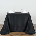Efavormart 90" Black Wholesale Linens Polyester Square Linen Tablecloth by efavormart
