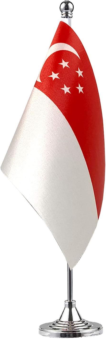 GentleGirl.USA Singapore Table Flags, Stick Small Mini Singaporean Flag Office by GentleGirl