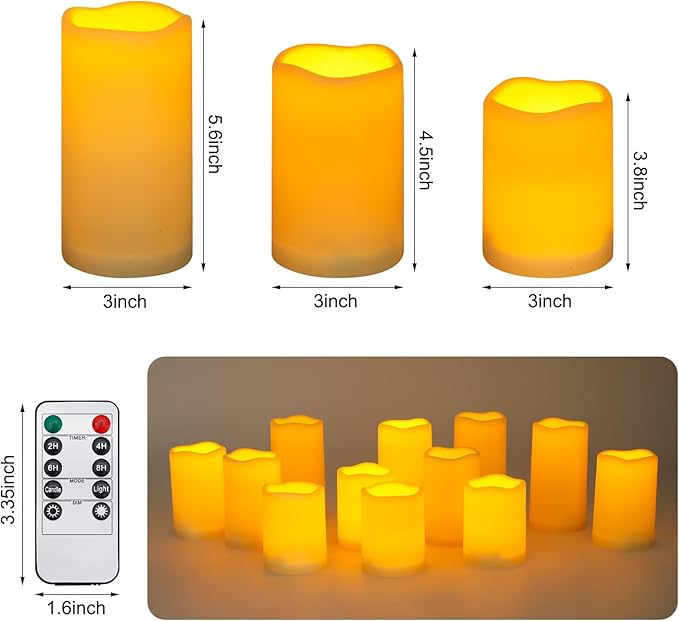 Enido Flameless Candles LED Candles Candles Battery Operated Outdoor Waterpoof - Image 4