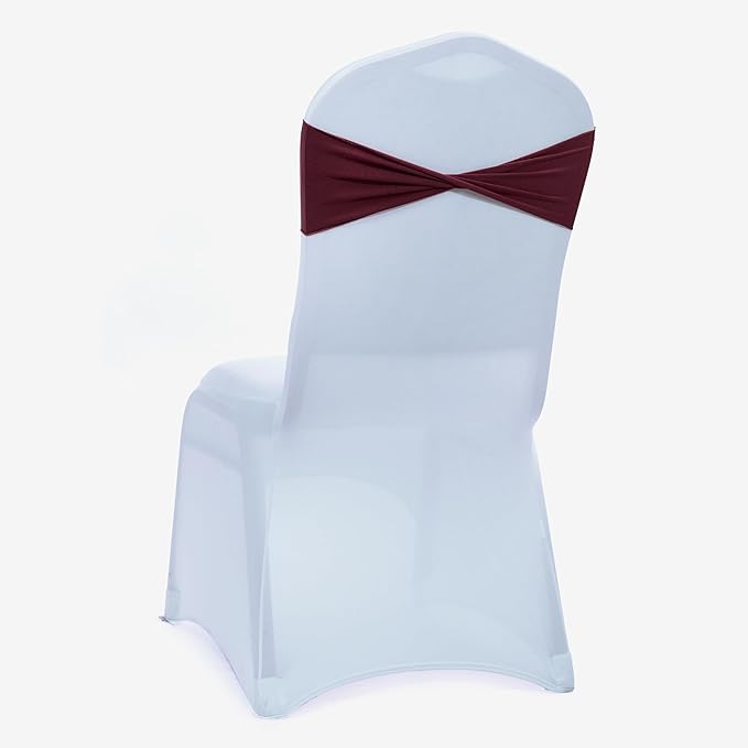 MDS Pack of 200 Spandex Chair Sashes Bows Elastic Stretch Dining Chair Bands - Image 5