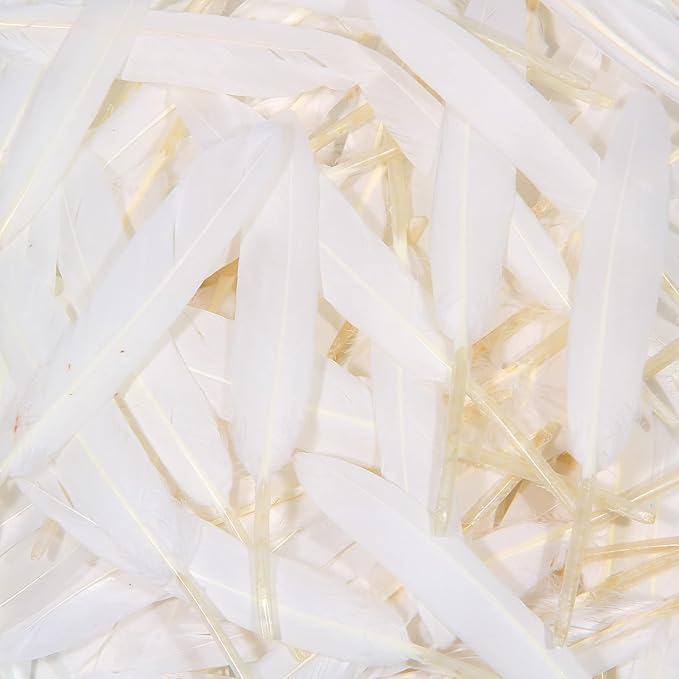 FeelfunFeather 120pcs White Goose Cochettes Feather Natural Bulk 4-6 inch - Image 5
