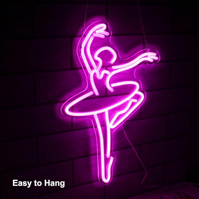 Ballet Girl Neon Sign Pink LED Dance Neon Lights Dancing Woman Neon Wall Light - Image 2