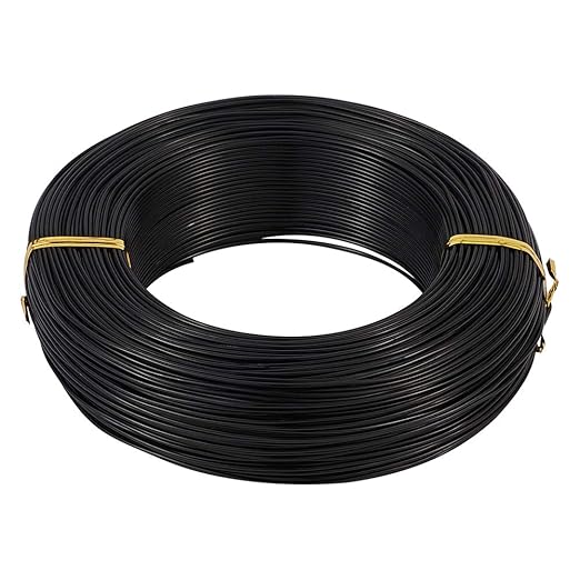Fashewelry 459 Feet 17 Gauge Aluminum Wire Black Bendable Metal Craft Wire by FASHEWELRY