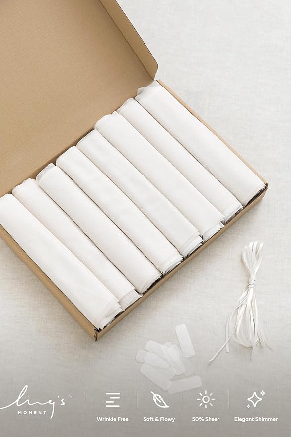 Ling's Moment Wedding Chiffon Chair Sashes Cover Aisle Decorations Draping - Image 5