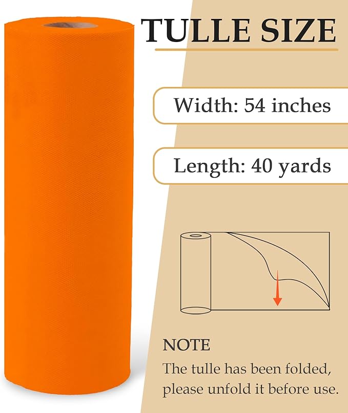 Orange Tulle Fabric Roll - Image 2
