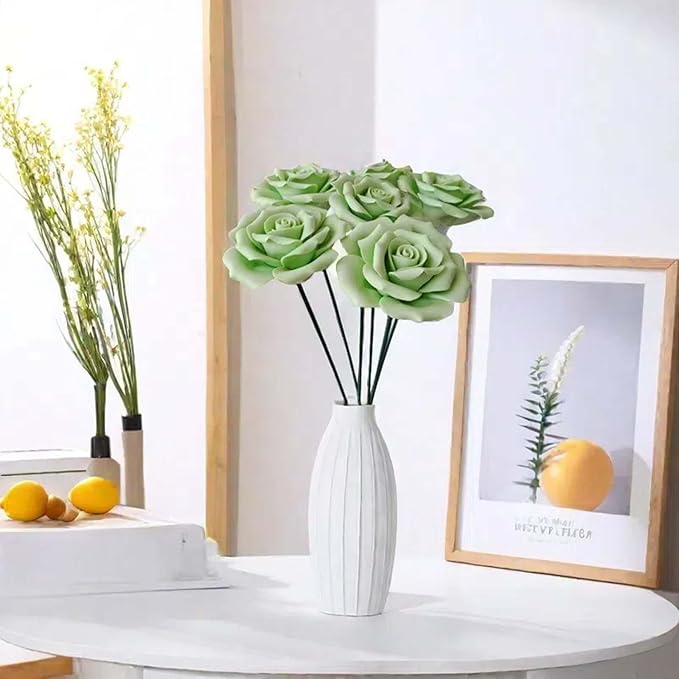 6 pcs Handmade Ceramic Roses, Featuring Vibrant Colors and Intricate Petal - Image 2