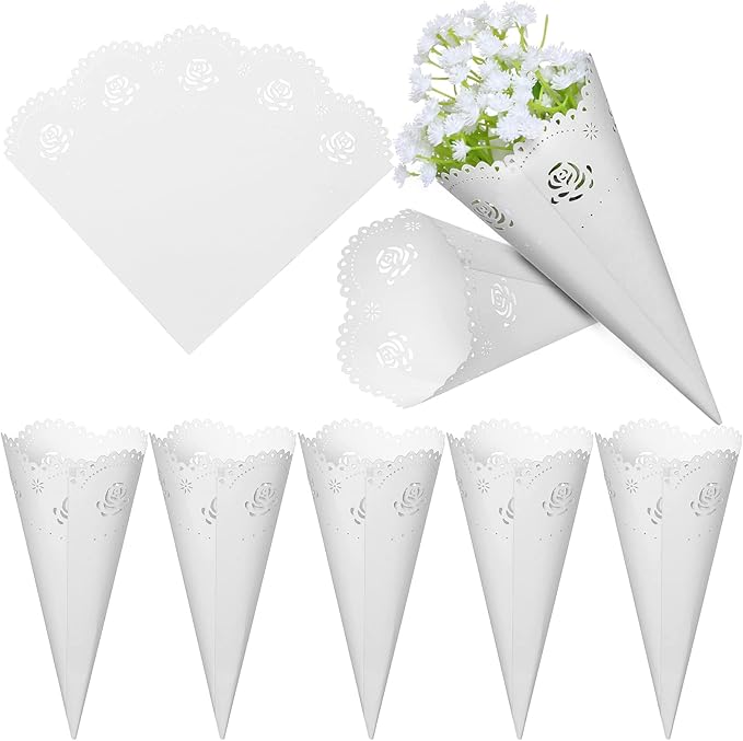 GWHOLE 100 Pcs Rose Confetti Petal Cone - Image 2