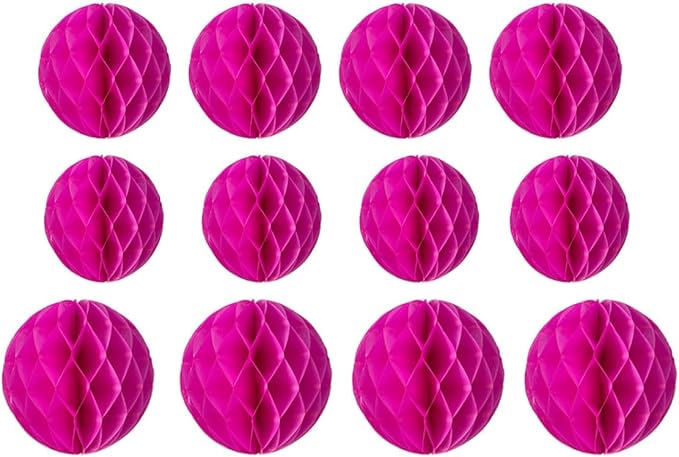12pcs Party Honeycomb Decorations 4'' 8'' 10'' Honeycomb Balls Tissue Pom Poms by Yangeey