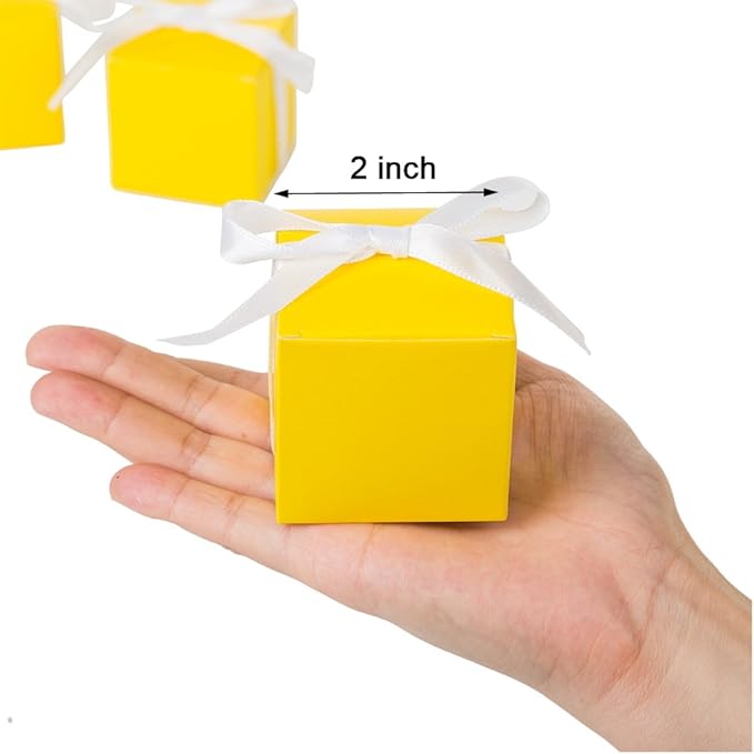 AWELL Yellow Gift Candy Box Bulk 2x2x2 inches - Image 4