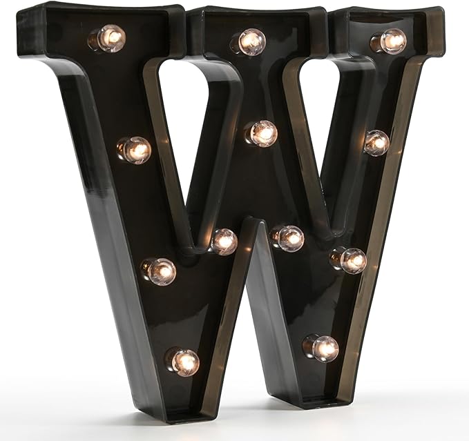 Light Up Black Alphabet Marquee Letters Sign LED Marquee Number Lights Sign by OYCBUZO