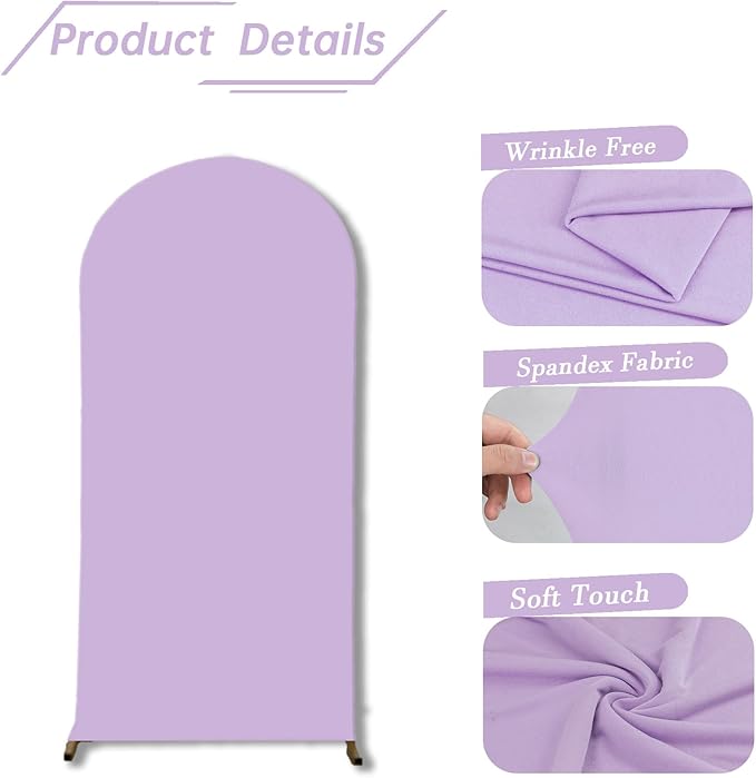 bricia Wedding Arch Backdrop Stand Cover, 6FT Double Sided Stretchy Arch Cover - Image 4