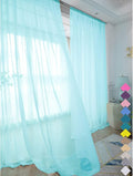 Window Lake Blue Sheer Curtains 145 Inches Long 2 Panels Sheer Curtain Basic by L%26TEC
