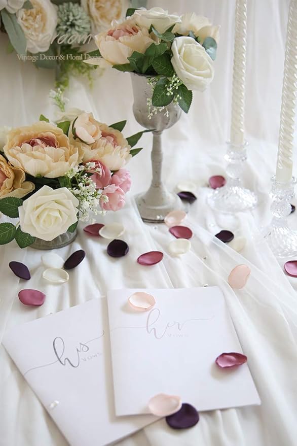 Floroom 300pcs Rose Petals Plum Fake Faux Silk Flower Petals - Image 2