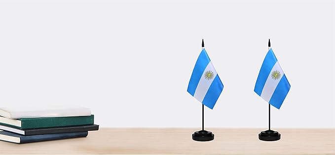 Argentina Argentine Deluxe Desk Flag Set Small Mini Miniature Argentina - Image 6
