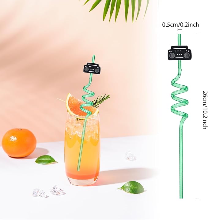 24 Pcs Movie Night Party Plastic Straws Movie Theme Party Supplies Projectors - Image 2