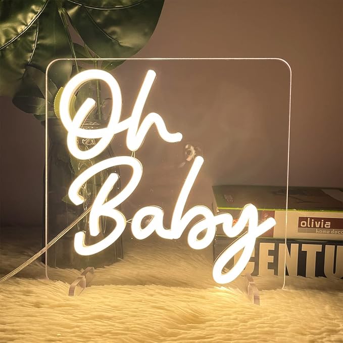 Oh Baby Table Number Neon Sign Desk Lamp Night Light Wedding Letter LED Neon - Image 2