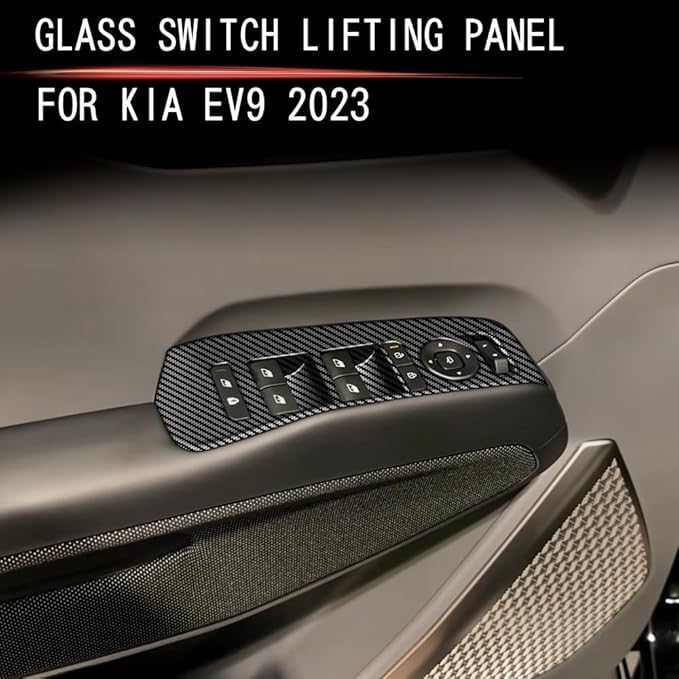 4pcs Carbon Fiber Style Front Rear Doors Window Glass Lift Switch Panel Cover - Image 4